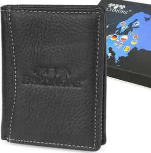 Beltimore Portfel skórzany męski pionowy mały czarny Beltimore z RFiD L55 - Portfele - miniaturka - grafika 1