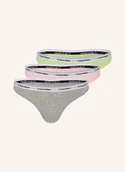 Majtki damskie - Calvin Klein Stringi Modern Logo, 3 Szt. gruen - miniaturka - grafika 1