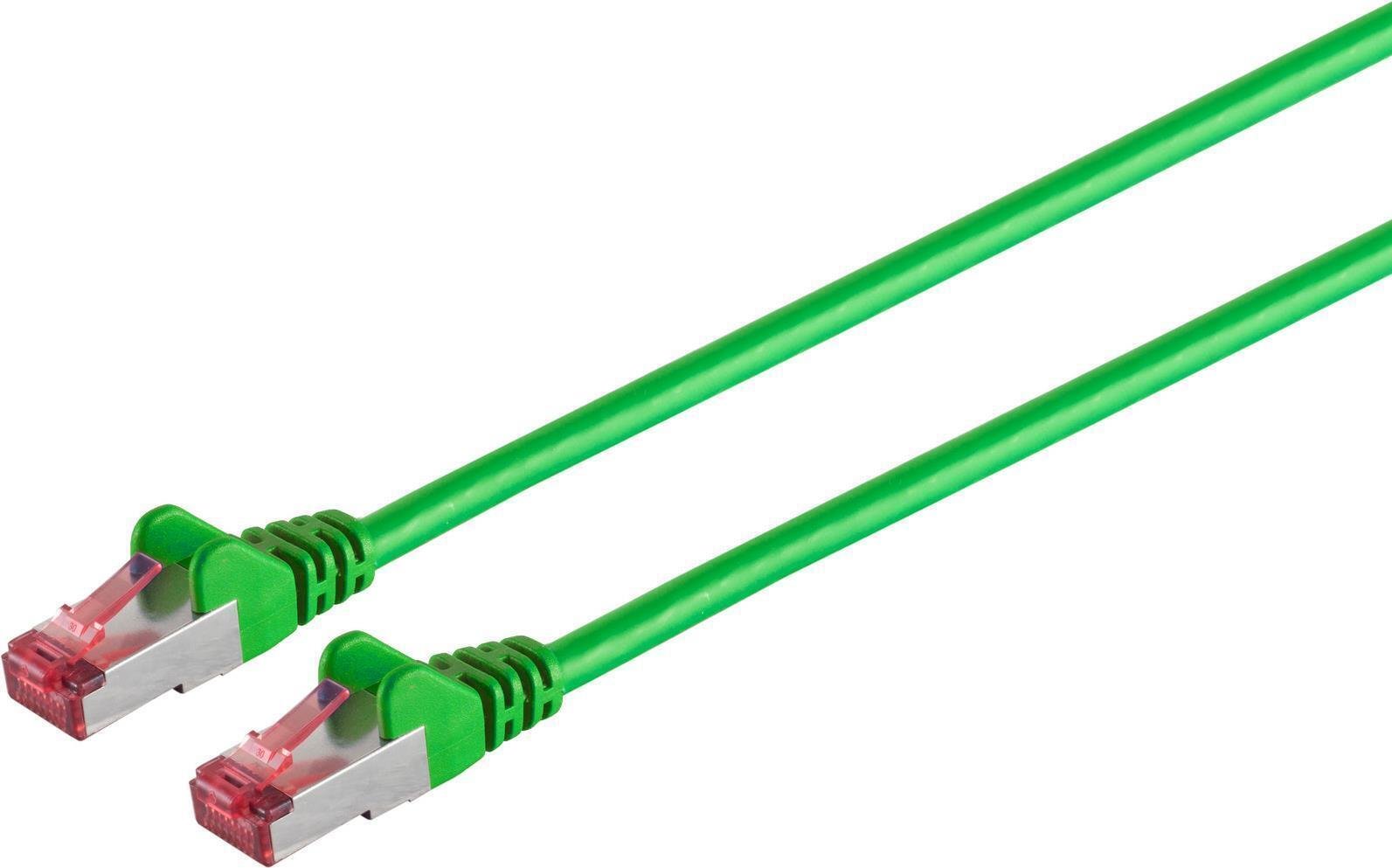 Kabel sieciowy patch S/CONN o maksymalnej łączności, kat. 6A, S/FTP, PIMF, bezhalogenowy, GHMT-CERTIFIED, zielony, 0,15 m (75711-A0.15G)