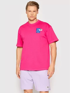 Koszulki sportowe męskie - T-Shirt Trabzon FAM0005 Różowy Relaxed Fit - Fila - grafika 1