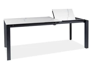 Stół Rozkładany Metropol Ceramic 120(180)X80 Biały Efekt Marmuru/Czarny Mat - Stoły - miniaturka - grafika 1
