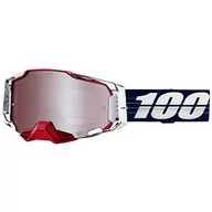 Gogle i okulary motocyklowe - 100% Crossbrille Armega Hiper Anti Fog LTD Bruni Verspiegelt, Rot Blau, HU-GOG-0043 - miniaturka - grafika 1