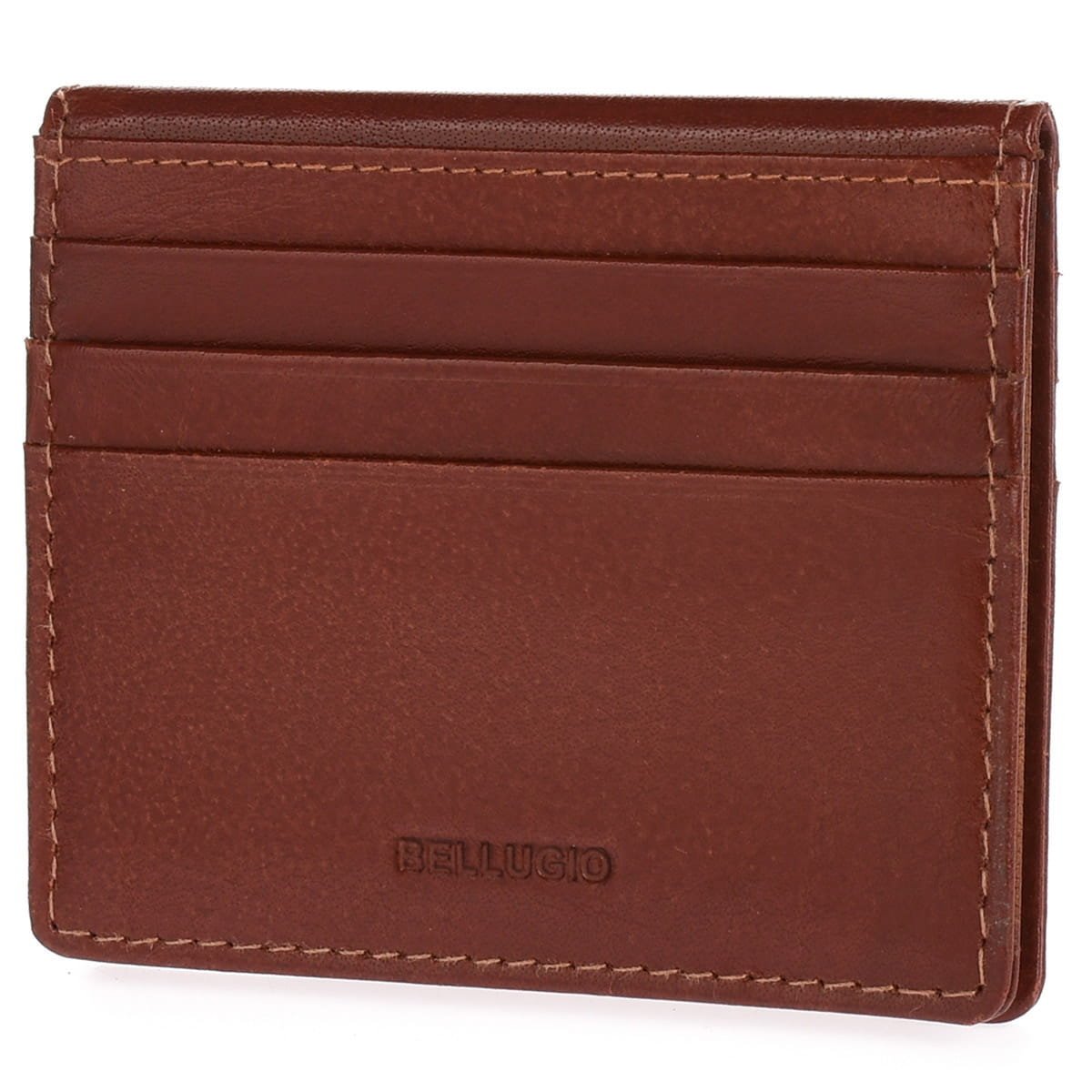 Skórzane etui na karty Bellugio jasnobrązowe