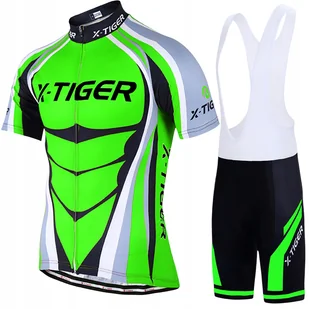 Spodenki Rowerowe Koszulka Komplet Męski Z Wkładką Żelową X-Tiger Szelki XL - Spodenki rowerowe - miniaturka - grafika 1