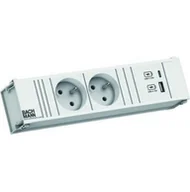 Gniazdka elektryczne - BACHMANN CONI 2xUTE 1xUSB A/C 22W 0,2m GST18 RAL9010 - miniaturka - grafika 1