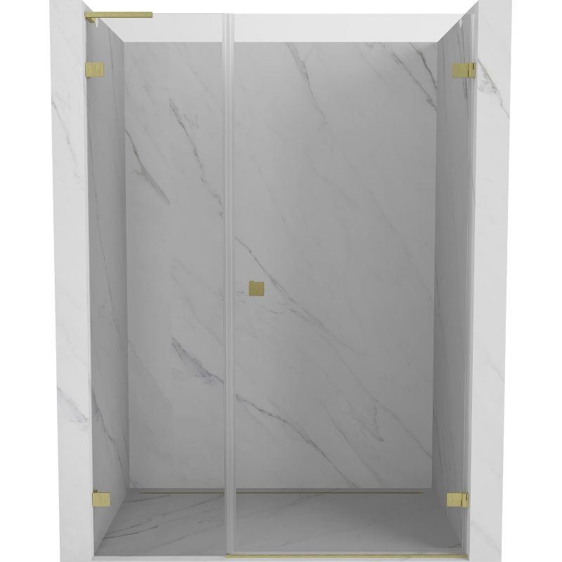 Mexen Lunar-B L drzwi prysznicowe uchylne prawe 135 cm, transparent, złote szczotkowane - 832SL-135-050-55-00-P