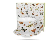 Filiżanki - Filiżanka do herbaty spodek motyle porcelana 250ml - miniaturka - grafika 1