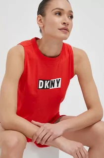 Koszulki sportowe damskie - Dkny top damski kolor czerwony - DKNY - grafika 1