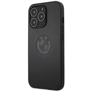 Etui BMW BMHCP13LREELK iPhone 13 Pro / 13 6.1" czarny/black hardcase Leather Emboss - Etui i futerały do telefonów - miniaturka - grafika 2