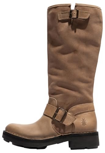 Fly London Damskie NOCH140FLY wysokie kozaki do kolan, kolor taupe, 38 EU, brązowy (taupe), 5 UK