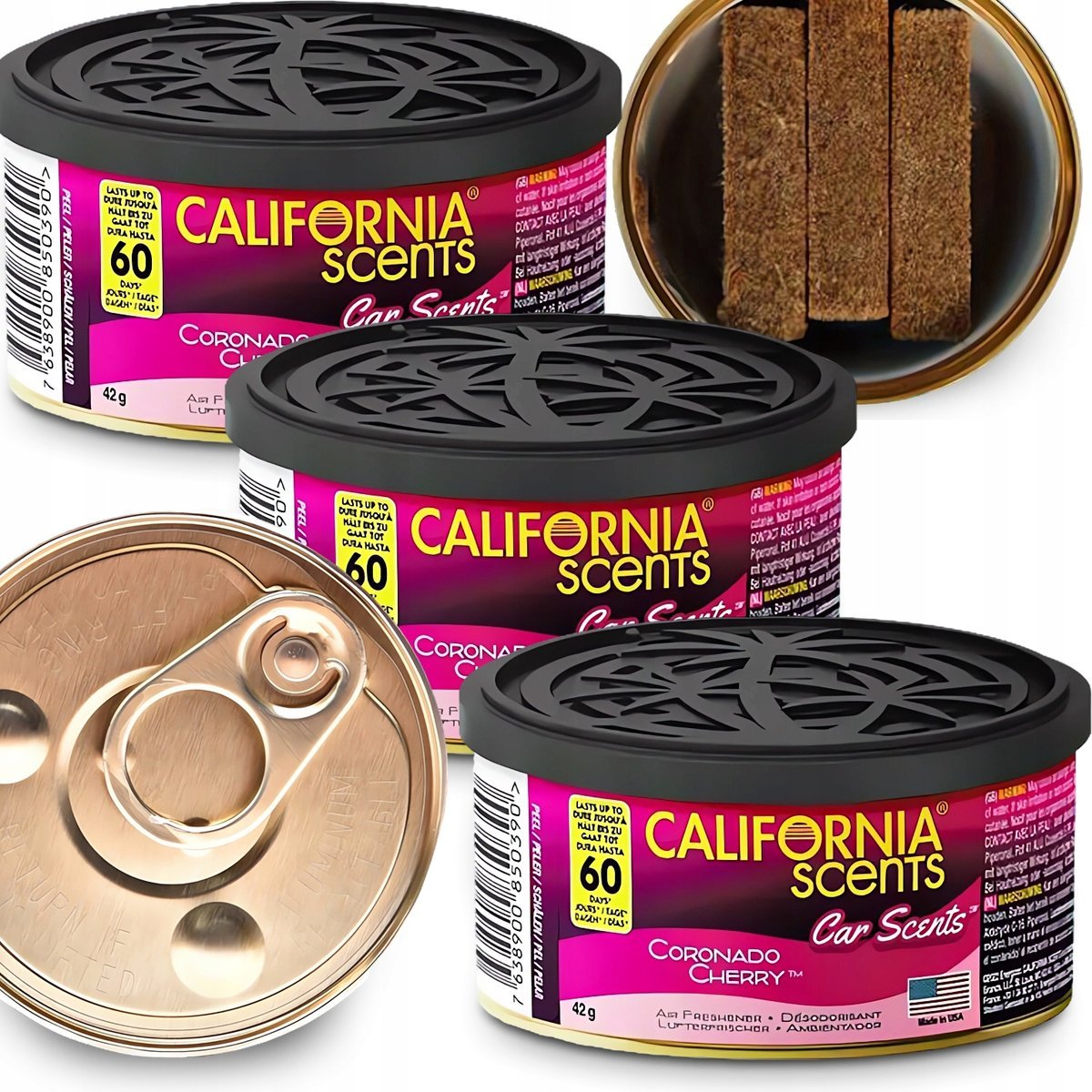 3x California Scents Zapach Samochodowy CORONADO CHERRY Puszka Zapachowa