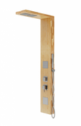 Panele prysznicowe - Corsan - Panel prysznicowy BASTI z mieszaczem, drewno bambusowe z wykończeniem w kolorze chromowanym B-002MCH - Darmowa dostawa - miniaturka - grafika 1