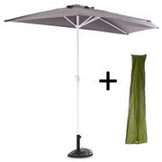 Parasole ogrodowe - Półokrągły parasol z pokrowcem i stojakiem, 265 x 138 x 230 - miniaturka - grafika 1