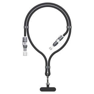 4w1 Kabel przewód smycz USB-A / USB-C / iPhone Lightning PD QC 65W 1.5m - czarny DUDAO - Kable USB - miniaturka - grafika 1