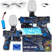 Zabawki militarne - PISTOLET NA KULKI ŻELOWE AUTOMAT DUŻY ZESTAW 1000KULEK CELOWNIK GRANAT - miniaturka - grafika 1