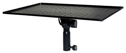 QUIK LOK TOP003 wielofunkcyjna półka na statyw na klawiaturę, uniwersalna, regulowana, nośność 15 kg, idealna do laptopów i mikserów; stal lakierowana