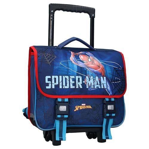 Plecak szkolny na kółkach Spider-Man Keep on Moving, Niebieski, S, Minimalistyczny