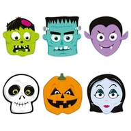 Balony i akcesoria - Maski papierowe halloween monsters potwory 6szt - miniaturka - grafika 1