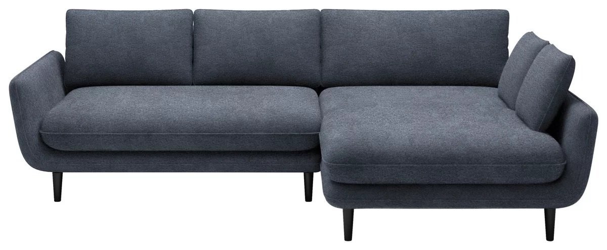 DOMO-HOME Narożnik z funkcją spania SOLANO - Elegancki skandynawski narożnik 260x167cm| Skrzynia na pościel i drewniane nóżki dla wygody i stylu Wysokiej jakości materiały Kolor ciemnoszary Prawo