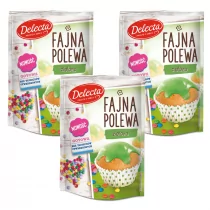 Delecta Fajna polewa zielona do dekoracji wypieków Zestaw 3 x 80 g - Ciasta i półprodukty do ciast - miniaturka - grafika 1