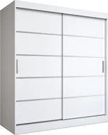 Szafy - MKPOL Szafa przesuwna MODUO COMFORT 180 biała mat z listwami - miniaturka - grafika 1