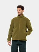 Bluzy męskie - Jack Wolfskin Polar Felslicht Jkt 1711151 Khaki Regular Fit - miniaturka - grafika 1