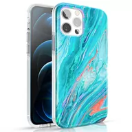 Etui i futerały do telefonów - Kingxbar Watercolour Series kolorowe etui do iPhone 12 Pro Max różowo-zielony - miniaturka - grafika 1