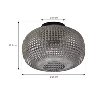 Lampy sufitowe - Lampa sufitowa Lindby Hildur, Ø 25 cm, dymny szary, szkło - miniaturka - grafika 1