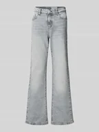 Spodnie damskie - Jeansy z szeroką nogawką i przetarciami model ‘YOLANDA’ - miniaturka - grafika 1