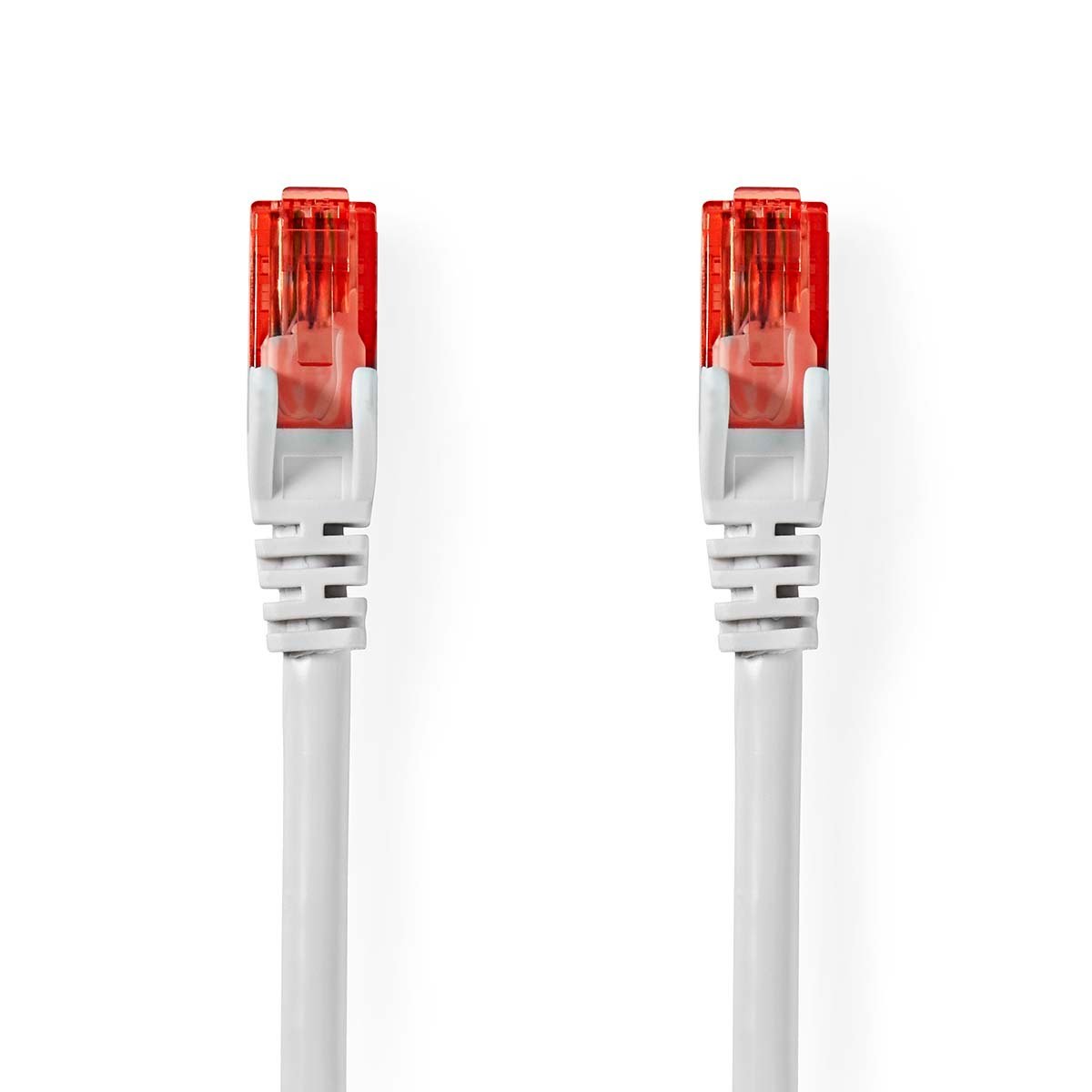 Kabel sieciowy CAT6 RJ45 męski RJ45 męski U/UTP 0,50 m Okrągły PVC Biały Etykieta