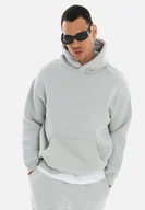 Bluzy damskie - jednokolorowa bluza Basic Oversized Hoodie Premium męska i damska bluza z kapturem Unisex M malowana na szaro - miniaturka - grafika 1