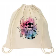 Plecaki worki - WOREK BEŻOWY Eko Do Szkoły Na Buty Basen Dla Fana LILO STITCH Choose Joy Wz - miniaturka - grafika 1
