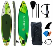 Deski SUP i akcesoria - Deska SUP pompowana 335cm do plywania Halo-Fit SUP11 Green + akcesoria - miniaturka - grafika 1