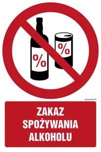 GC031 ZAKAZ SPOŻYWANIA ALKOHOLU, TS - PŁYTA TD FOTOLUMINESCENCYJNA; (100X150MM) - Tablice BHP - miniaturka - grafika 1