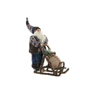Ozdoby bożonarodzeniowe - Dekoracja świąteczna DKD Home Decor Blue Brown Wooden Father Christmas 42 x 25 x 48 cm - miniaturka - grafika 1