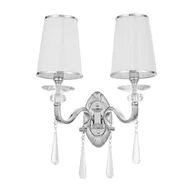 Lampy ścienne - FEDERRICA W2 elegancki kinkiet chromowany z kryształowymi wisiorkami 2xE14 - miniaturka - grafika 1