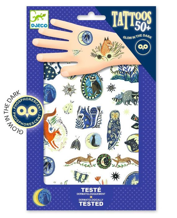 Tatuaże świecące w ciemności Las nocą Djeco