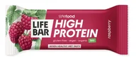 Batoniki - BATON PROTEINOWY Z MALINAMI RAW BEZ DODATKU CUKRÓW BEZGLUTENOWY BIO 40 g - LIFEFOOD - miniaturka - grafika 1