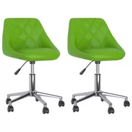 Krzesła - vidaXL Obrotowe krzesła stołowe 2 szt. zielone obite sztuczną skórą 335460 - miniaturka - grafika 1