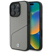 Etui i futerały do telefonów - BMW BMHMP16L23RDCLG iPhone 16 Pro 6.3" szary/grey hardcase Sign Leather Textured and Line MagSafe - miniaturka - grafika 1