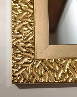 Ekskluzywne lustro w STYLOWEJ ZŁOTEJ drewnianej ramie 80x60 z5 - Lustra - miniaturka - grafika 1