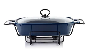 MODERN KITCHEN Naczynie z podgrzewaczem2,1L 41,5x25,6xh15cm granatowe - Piece, kotły  i płyty grzejne gastronomiczne - miniaturka - grafika 1