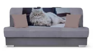 Sofy i kanapy - Szara wersalka rozkładana z kotem K8-S65 - miniaturka - grafika 1