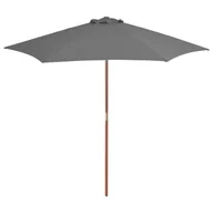 Parasole ogrodowe - vidaXL Parasol ogrodowy na drewnianym słupku, 270 cm, antracytowy - miniaturka - grafika 1