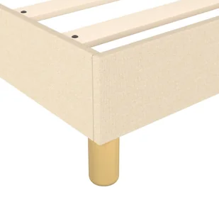 Lumarko Łóżko kontynentalne, kremowe, obite tkaniną, 140x190 cm - Łóżka - miniaturka - grafika 8