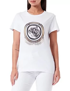 Koszulki i topy damskie - Just Cavalli Koszulka damska, 100 optyczna biel, XXS - grafika 1