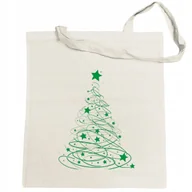 Torby i wózki na zakupy - Torba na zakupy ŚWIĄTECZNY nadruk Zielona CHOINKA - miniaturka - grafika 1