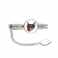 Spinki do mankietów i krawatów - Pinczer średni pies geometryczny Spinka do krawata - miniaturka - grafika 1