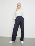 Spodnie damskie - TAIFUN Eleganckie spodnie z szerokimi nogawkami Niebieski 40/M - miniaturka - grafika 1