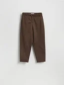 Spodnie damskie - Reserved - Spodnie chino z paskiem - brązowy - miniaturka - grafika 1